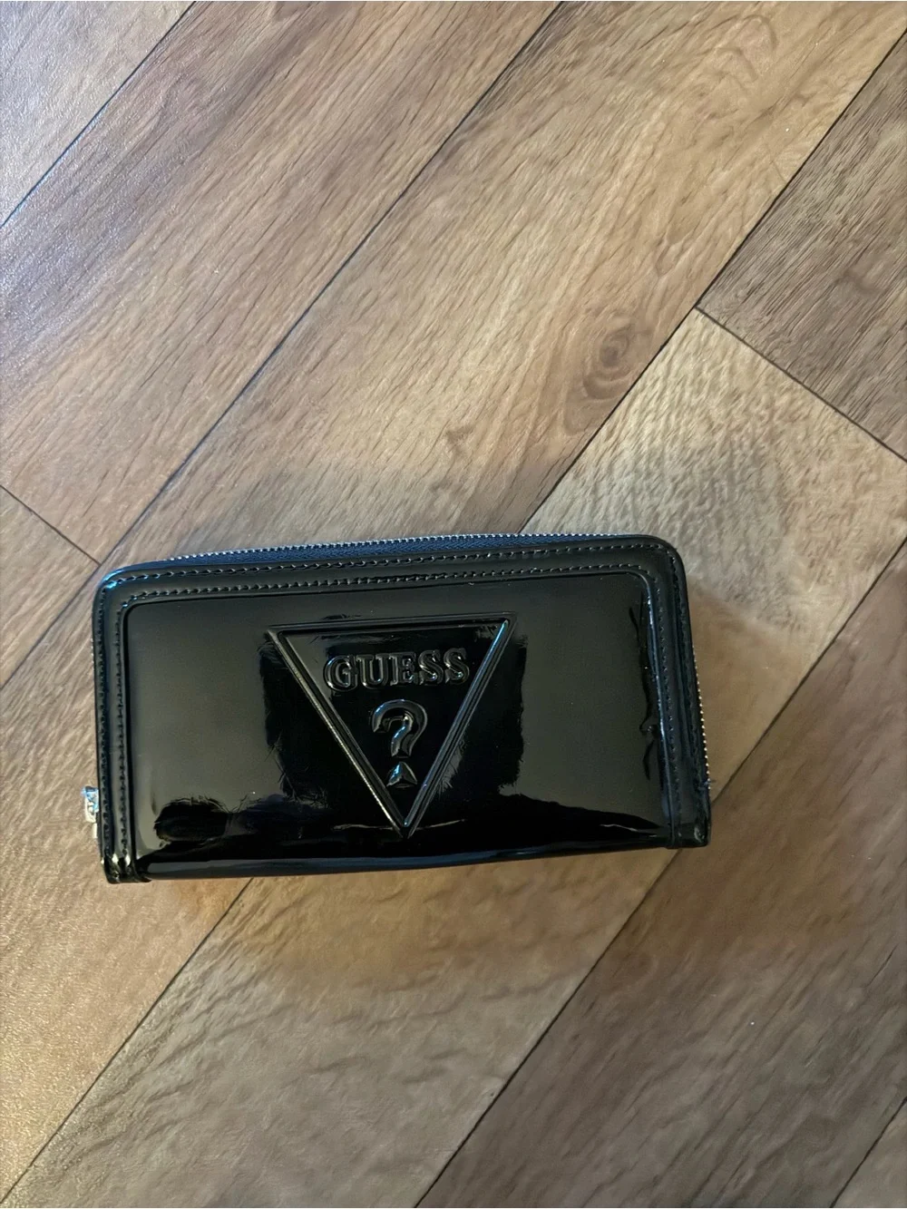 GUESS Black Patent Leather Wallet
